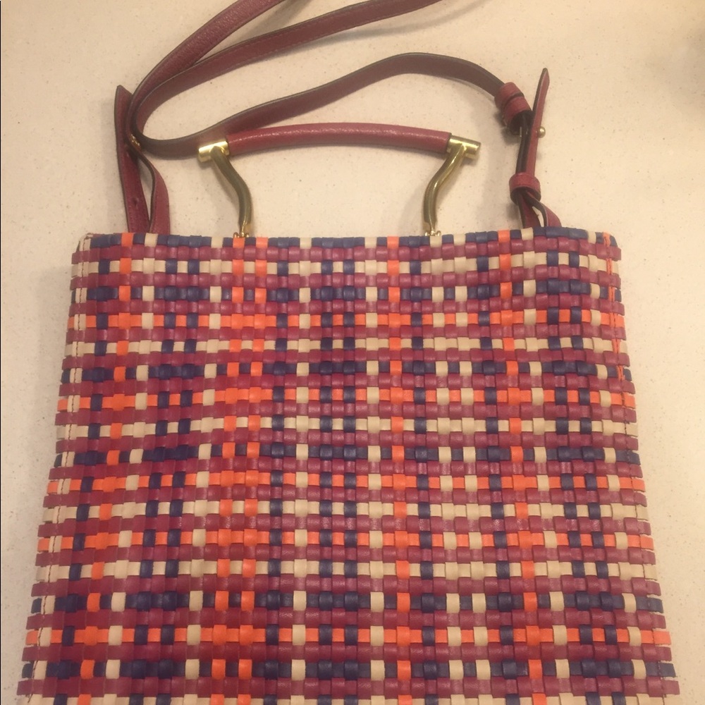 Anne Klein Woven leather Handbag .